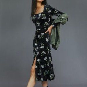 Anthropologie Velvet Midi Dress - M